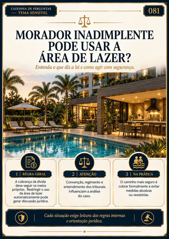 Morador inadimplente pode usar a área de lazer?