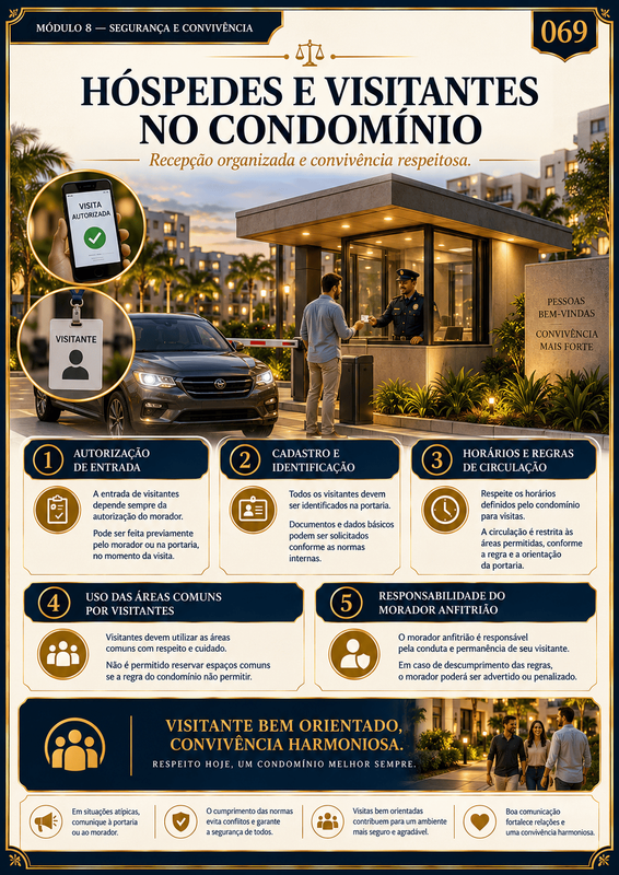 Hóspedes e visitantes no condomínio